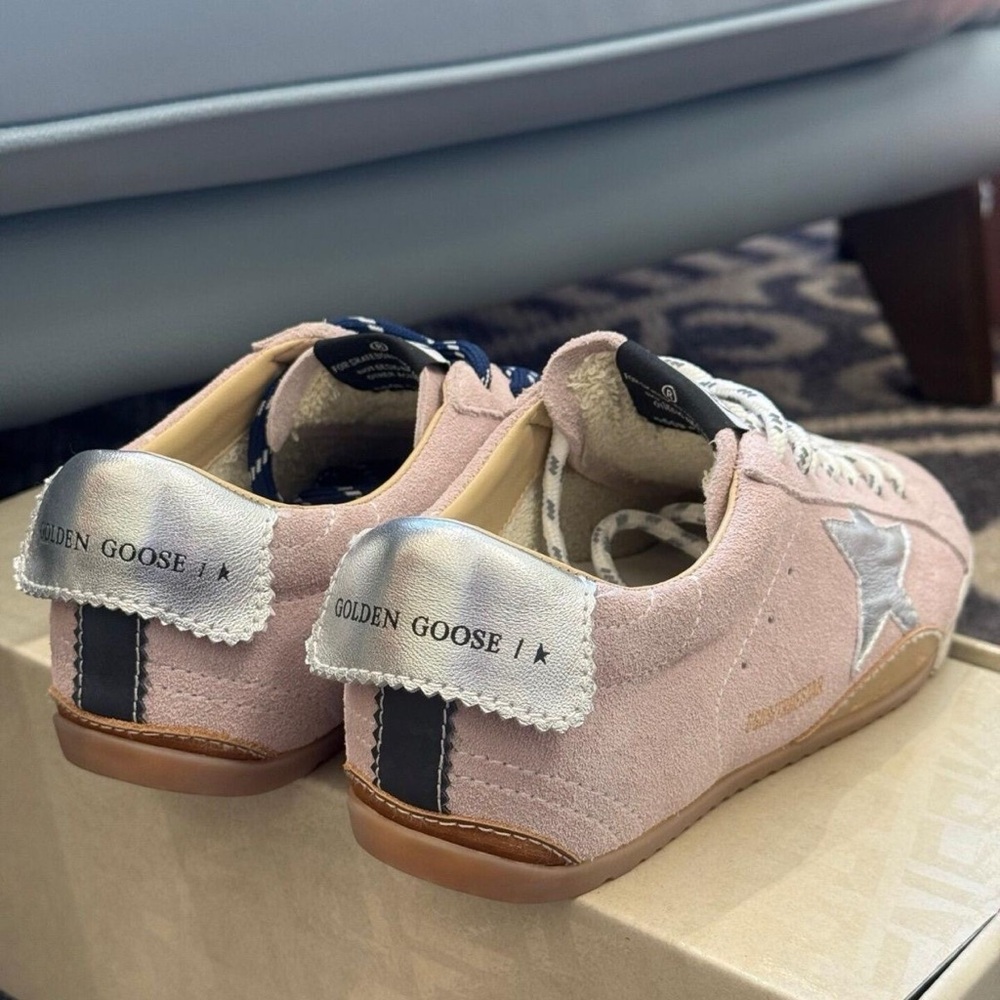Pink Suede Blush and Metallic Sneakers